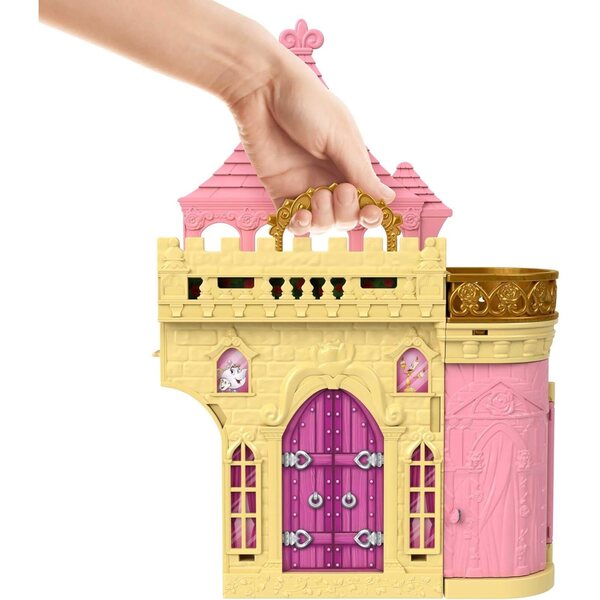 Mattel Disney Belles Schloss mit Minipuppe und 8 Spielen, Spielhaus für Kinder ab 3 Jahren