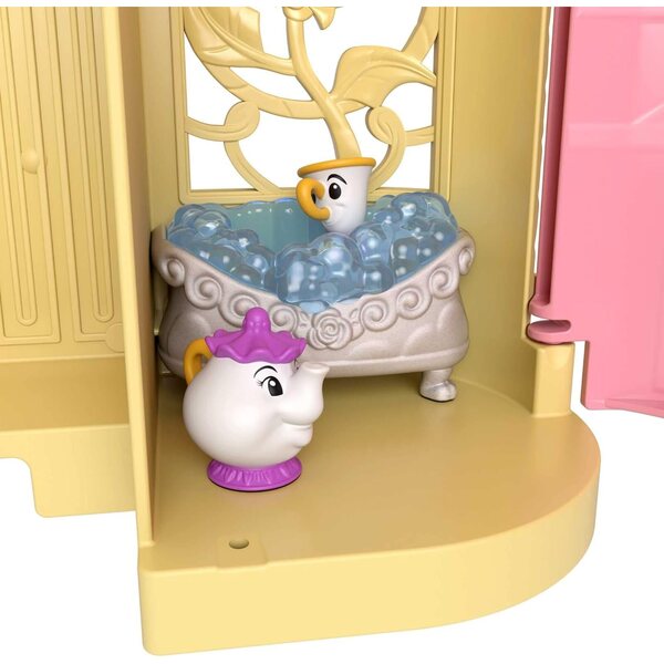 Mattel Disney Belles Schloss mit Minipuppe und 8 Spielen, Spielhaus für Kinder ab 3 Jahren