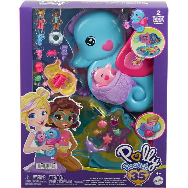 Polly Pocket Sac überrascht Hippocampe Papa et Moi mit Minifiguren und 13 Zubehörteilen