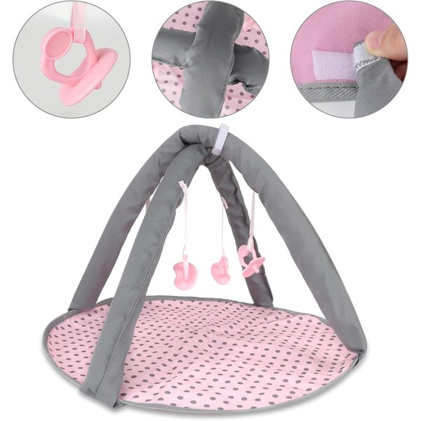 Komplettes Spielset mit Kinderwagen, Kinderbett und Zubehör für Puppen, ideal für Kinder