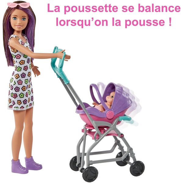 Barbie Skipper Babysitter mit Puppen, Poussette und Zubehör für Kinder ab 3 Jahren