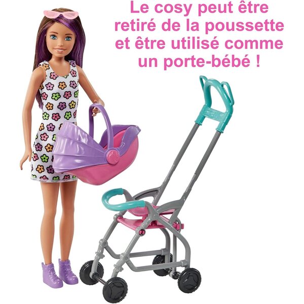 Barbie Skipper Babysitter mit Puppen, Poussette und Zubehör für Kinder ab 3 Jahren