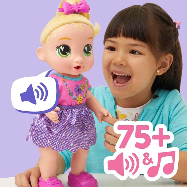 Baby Alive Lala GooGoo: Interaktive Puppe, die mit über 75 Geräuschen in Englisch und Spanisch wächst