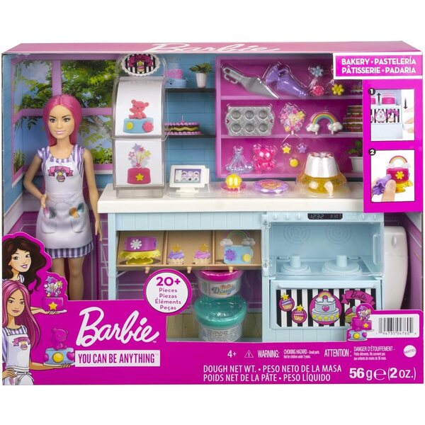 Barbie Pâtissière con Pasticceria, bambole 30 cm e 20+ Accessori per Bambini 3+
