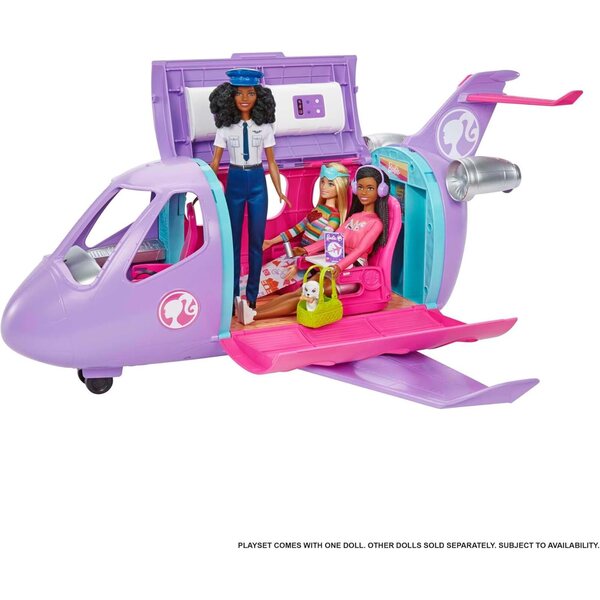 Barbie-Pilotin mit Privatjet und 15 Accessoires zum Thema Reisen für Kinder ab 3 Jahren