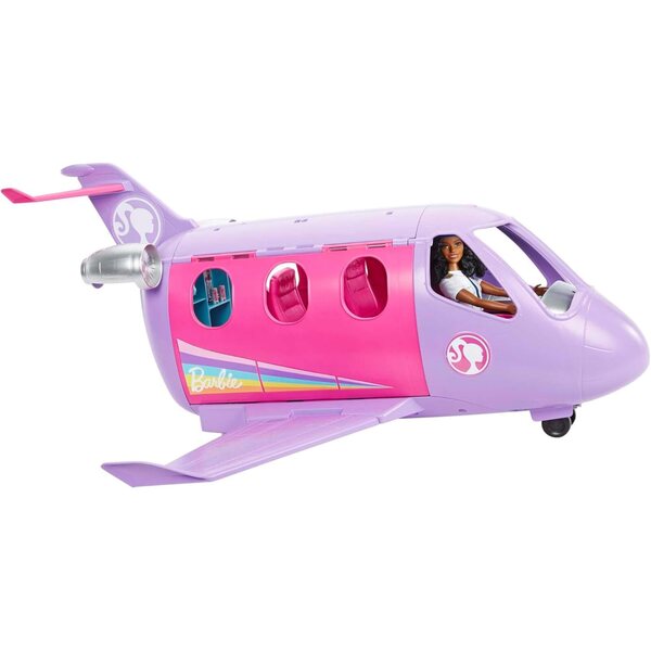 Barbie-Pilotin mit Privatjet und 15 Accessoires zum Thema Reisen für Kinder ab 3 Jahren