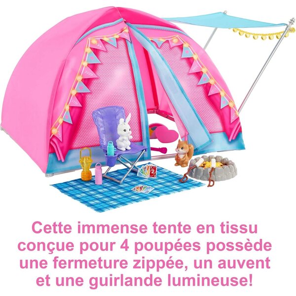 Barbie Famiglia Camping con 2 bambole Malibu e Brooklyn, tenda e accessori