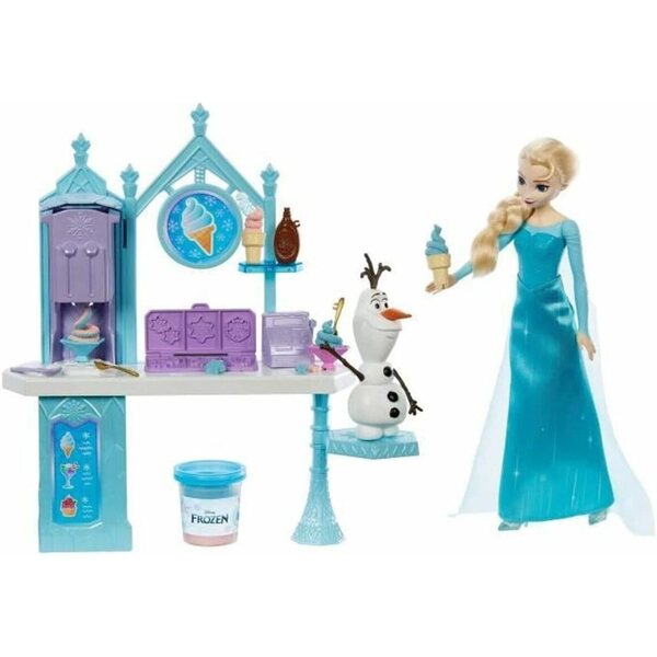 Mattel Disney Die Schneekönigin Frozen Süßigkeiten-Set mit Elsa- und Olaf-Puppen, Zubehör und Modelliermasse