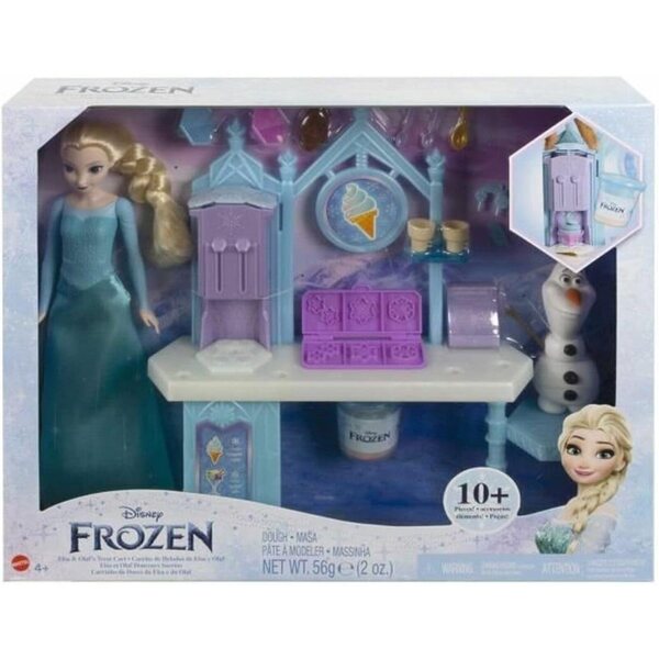 Mattel Disney Die Schneekönigin Frozen Süßigkeiten-Set mit Elsa- und Olaf-Puppen, Zubehör und Modelliermasse