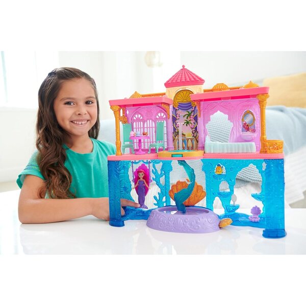 Mattel Disney Princesses Arielles Deluxe-Schloss mit Puppen, 12 Zubehörteile