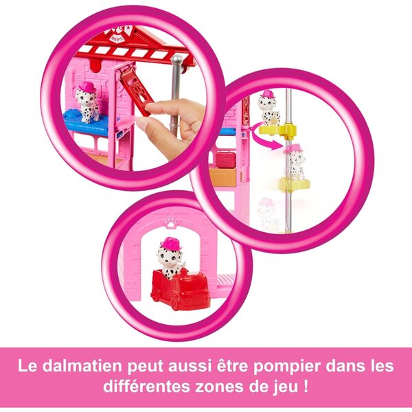 Barbie Pompière con Caserma, Dalmatian e Accessori Interattivi per Bambini 3+