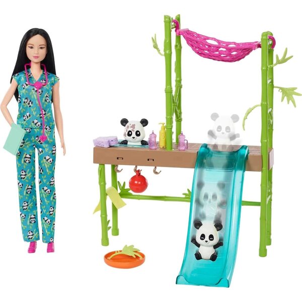 Barbie Panda Sanctuary mit Tierarztpuppe und über 20 Accessoires für die Kleinen