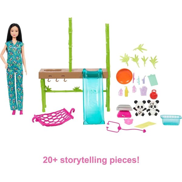 Barbie Panda Sanctuary mit Tierarztpuppe und über 20 Accessoires für die Kleinen