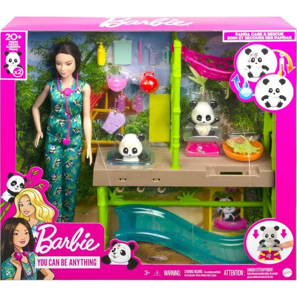 Barbie Panda Sanctuary mit Tierarztpuppe und über 20 Accessoires für die Kleinen