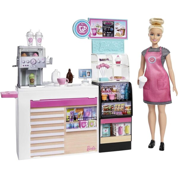 Barbie Pause Café Boxset mit über 20 Accessoires für Kinder ab 3 Jahren
