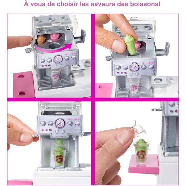 Barbie Pause Café Boxset mit über 20 Accessoires für Kinder ab 3 Jahren