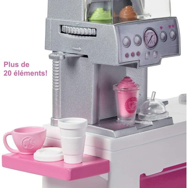 Barbie Pause Café Boxset mit über 20 Accessoires für Kinder ab 3 Jahren