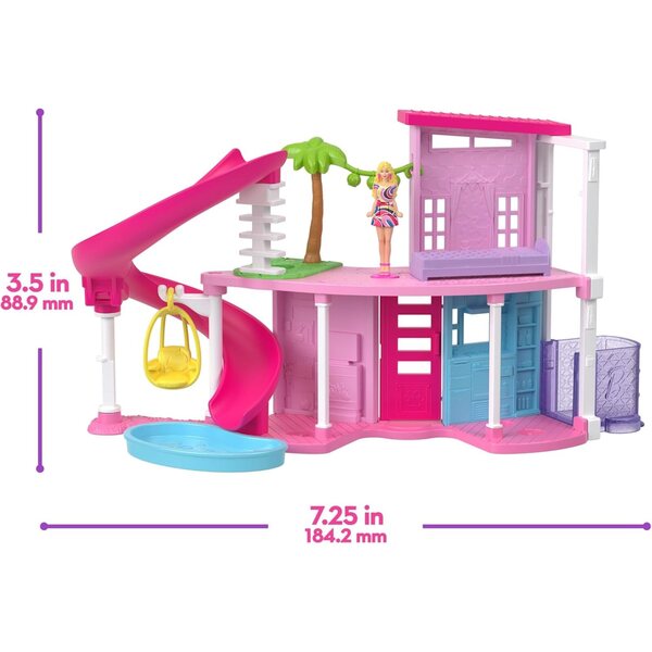 Barbie Mini BarbieLand Casa dei Sogni 4-in-1 con 6 bambole e accessori esclusivi