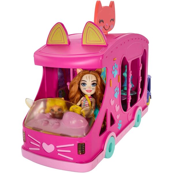 Enchantimals Truck-Modus mit 15 cm großen Puppen und +25 Zubehörteilen für Kinder ab 4 Jahren