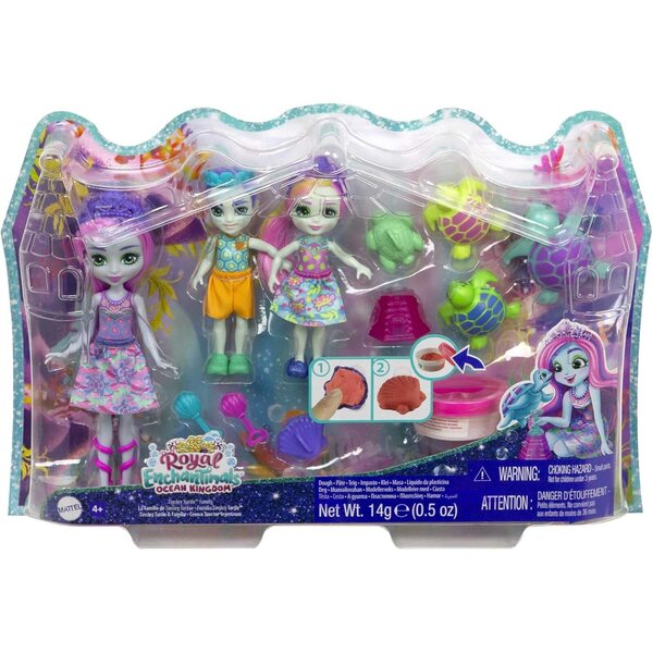 Enchantimals Family Tinsley Tortue mit 3 Minipuppen, Figuren und Zubehör