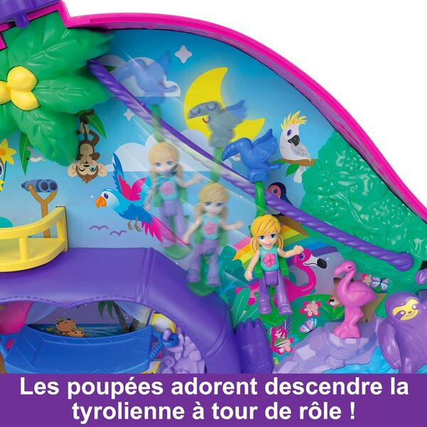 Polly Pocket 2-in-1-Boxset Die Faultierfamilie mit 12 Zubehörteilen und 2 Minifiguren