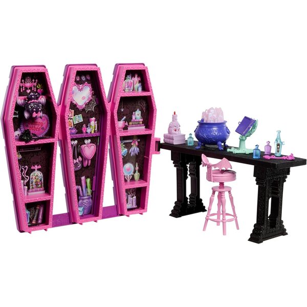 Monster High Salle des Potions Magiques Draculaura-Boxset mit über 12 Teilen und magischen Transformationen