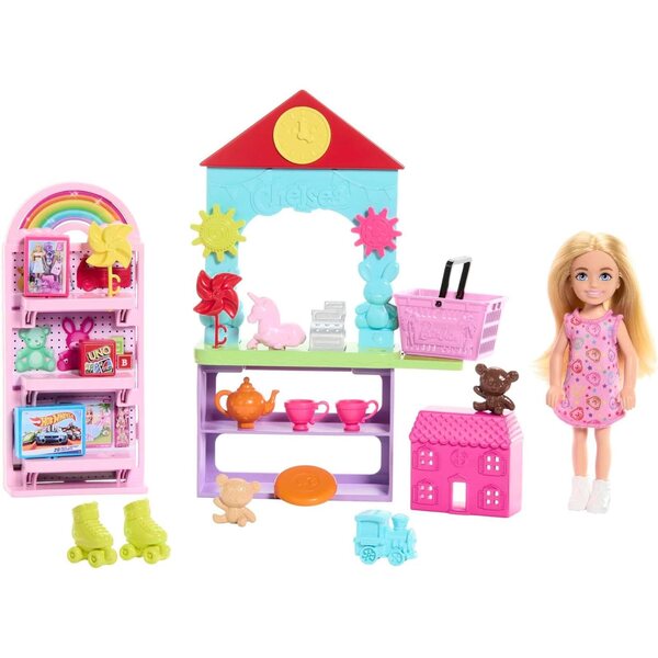 Barbie Chelsea Can Be… mit Spielfigur und 15 Spielzeugladen-Accessoires