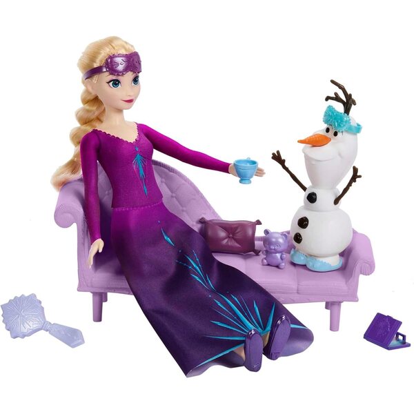 Mattel Disney Frozen Elsa und Olaf Schneeträume mit 8 Zubehörteilen