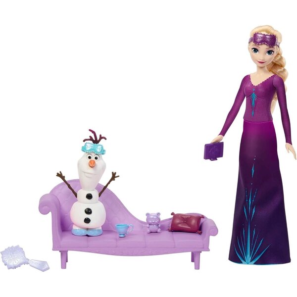 Mattel Disney Frozen Elsa und Olaf Schneeträume mit 8 Zubehörteilen