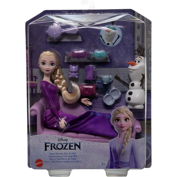 Mattel Disney Frozen Elsa und Olaf Schneeträume mit 8 Zubehörteilen