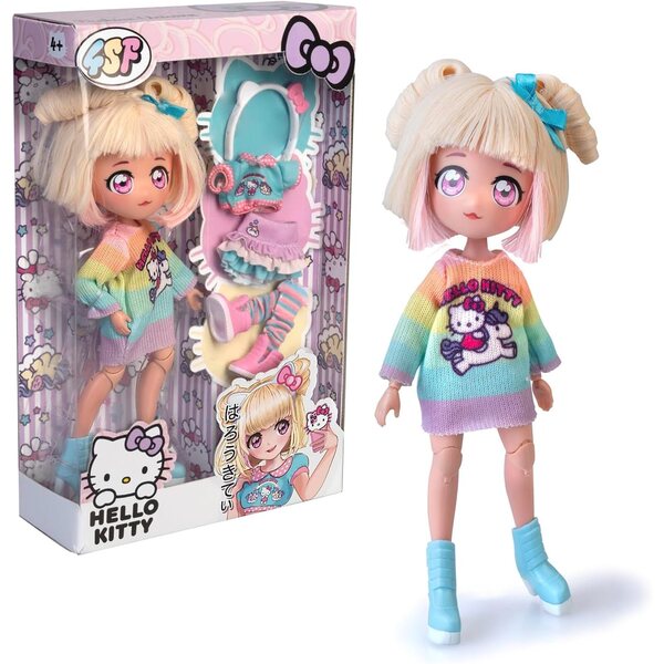 Hello Kitty Fashion Unicorns Puppen 20 cm mit Zubehör für Kinder ab 6 Jahren