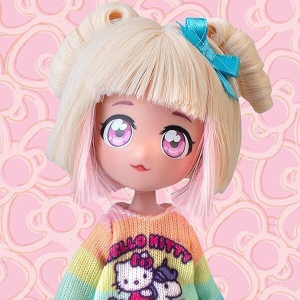 Hello Kitty Fashion Unicorns Puppen 20 cm mit Zubehör für Kinder ab 6 Jahren