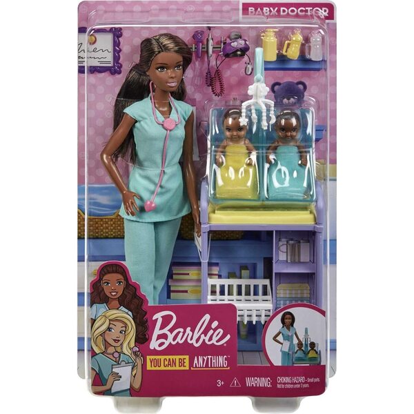 Barbie Pédiatre mit medizinischem Zubehör, 2 Babys und Kinderuntersuchungstisch