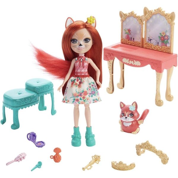 Enchantimals Royals Coiffeuse con Mini-bambole Fabrina Renard e Accessori per Bambini