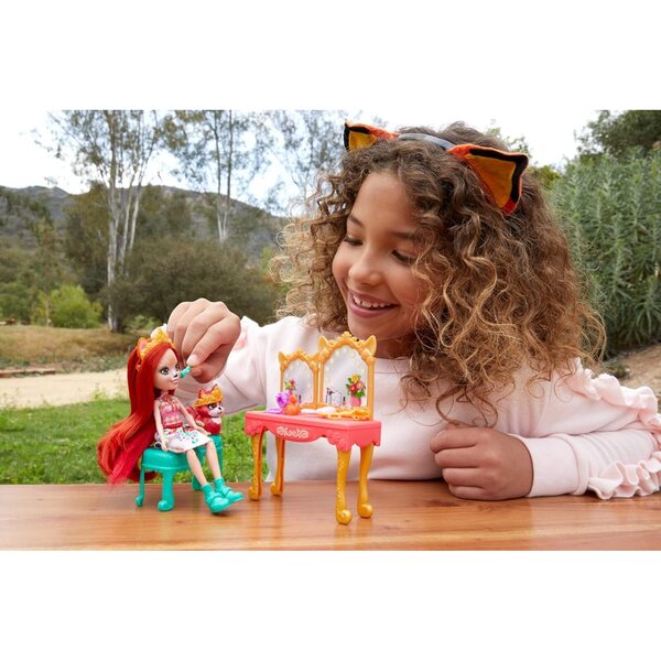 Enchantimals Royals Coiffeuse con Mini-bambole Fabrina Renard e Accessori per Bambini