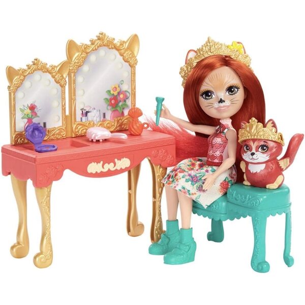 Enchantimals Royals Coiffeuse con Mini-bambole Fabrina Renard e Accessori per Bambini