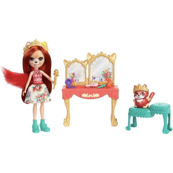 Enchantimals Royals Coiffeuse con Mini-bambole Fabrina Renard e Accessori per Bambini
