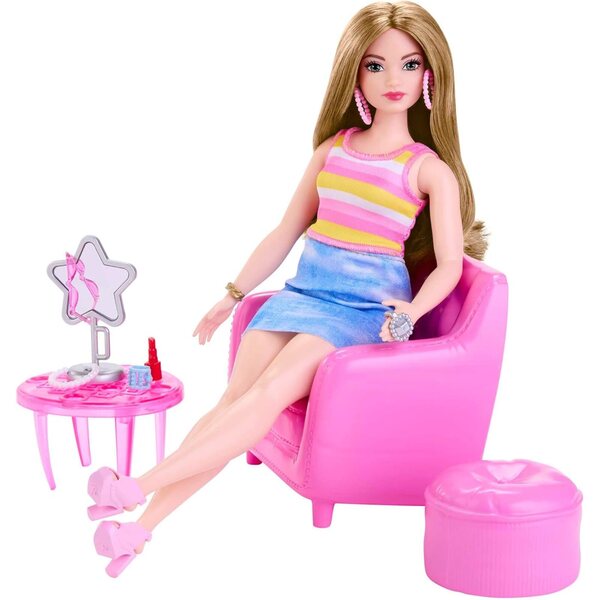 Barbie Cofanetto Séance d’Essayage con Abiti, Accessori e 32 Elementi di Gioco per Bambini