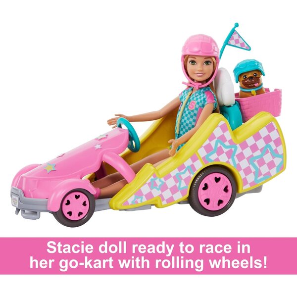 Barbie Stacie mit Kart, Hund und Zubehör – Spiel für Kinder ab 3 Jahren, inspiriert vom Film