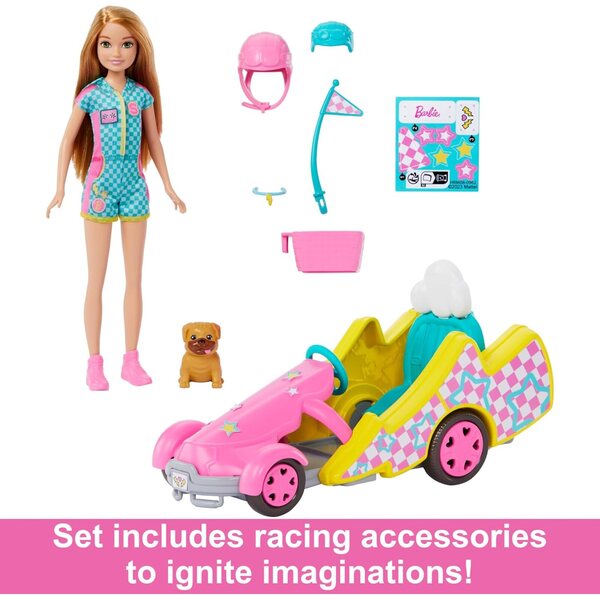 Barbie Stacie mit Kart, Hund und Zubehör – Spiel für Kinder ab 3 Jahren, inspiriert vom Film
