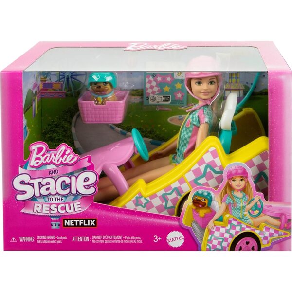 Barbie Stacie mit Kart, Hund und Zubehör – Spiel für Kinder ab 3 Jahren, inspiriert vom Film