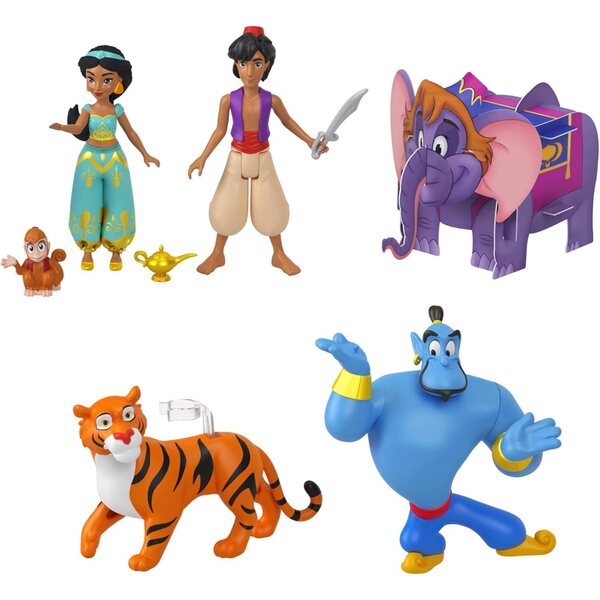 Disney Jasmine und Aladdin Boxset mit 6 Minifiguren und Zubehör – ab 3 Jahren