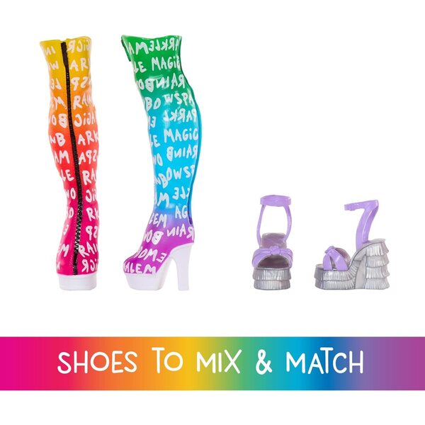 RAINBOW HIGH Amaya Kleiderschrank mit Puppe, Kleidung, Schuhen und komplettem Zubehör