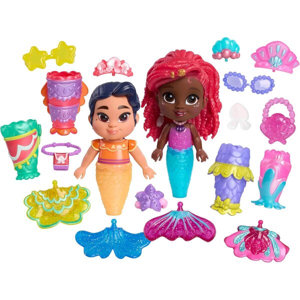 Just Play Cofanetto bambole Ariel Disney Junior con 19 Accessori per Bambini 3+ Anni
