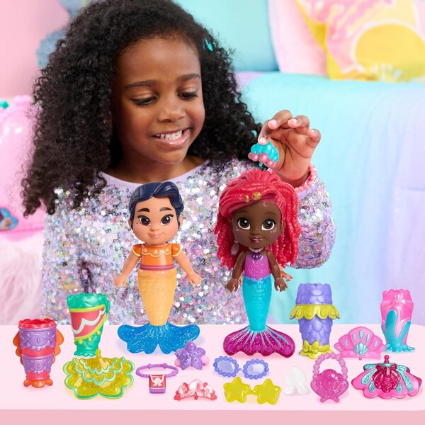 Just Play Cofanetto bambole Ariel Disney Junior con 19 Accessori per Bambini 3+ Anni