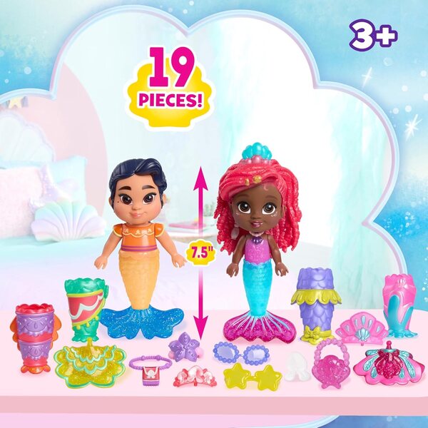 Just Play Cofanetto bambole Ariel Disney Junior con 19 Accessori per Bambini 3+ Anni