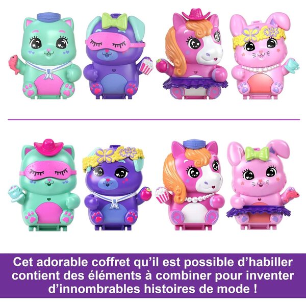 Polly Pocket Chiot Festif Reisespielbox mit 1 Minifigur und Zubehör
