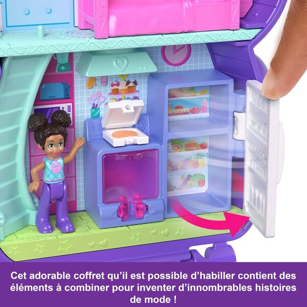 Polly Pocket Chiot Festif Reisespielbox mit 1 Minifigur und Zubehör
