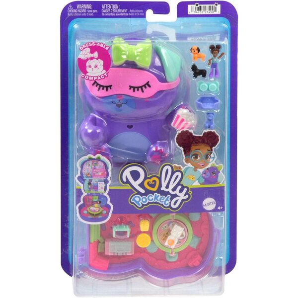 Polly Pocket Chiot Festif Reisespielbox mit 1 Minifigur und Zubehör