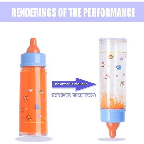 Set 6 Biberon Magici per Bambole con Tettine, Gioco Realtà per Bambini 3+ Anni